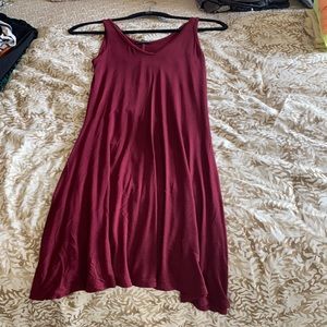Maroon loose fitting dress